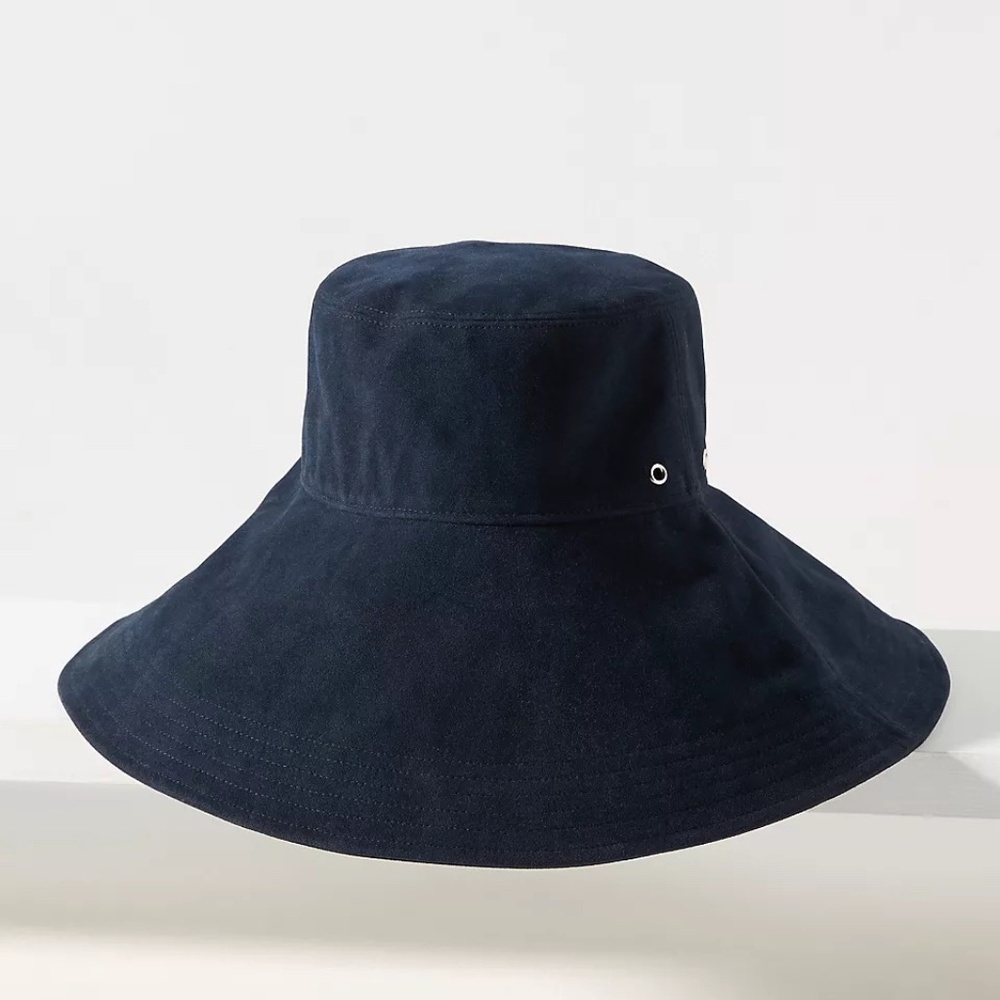 NWT Anthropologie Wyeth Waterproof Bucket Hat Navy Blue - Picture 4 of 4